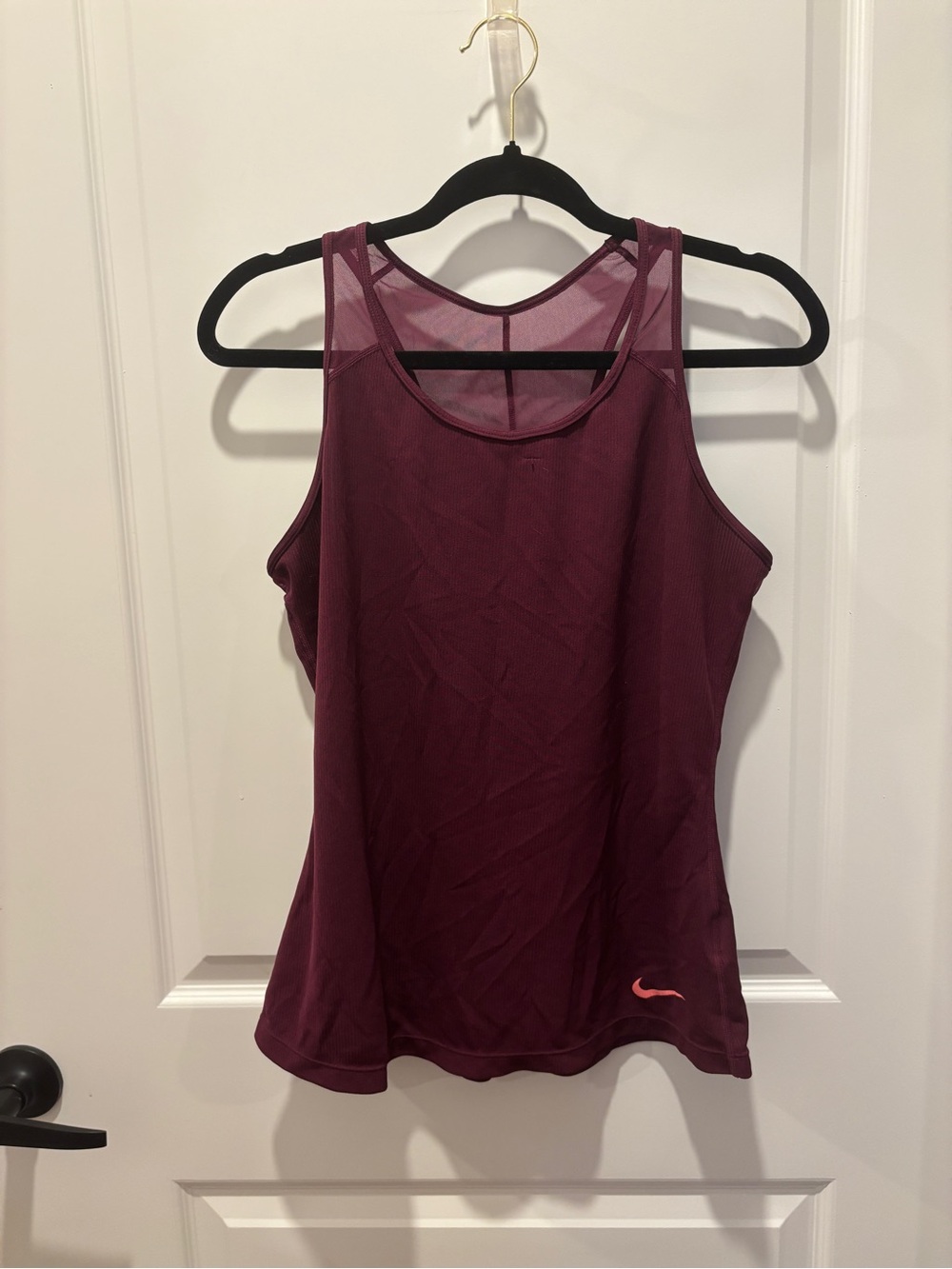 Nike Women's Maroon Performance Tank Top with Mesh Back